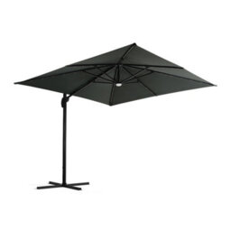 Thehotsale 3M Cantilever Parasol With Lights Umbrella With 360 Degree Rotation And Cross Base - thumbnail 3