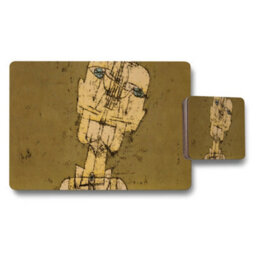 Benjamin Tate Design Abstract Art Style Figure Placemat And Coaster Set Brown