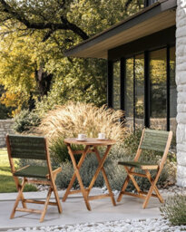 Beliani Set Of 2 Garden Chairs Prossedi Folding Acacia Wood Green - thumbnail 2