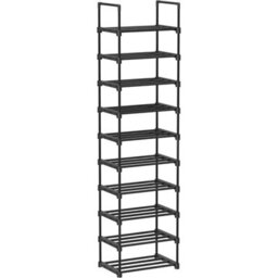 Songmics Footwear Rack, 10-Level Metal Storage Unit With Space-Saving Design, Black - thumbnail 9