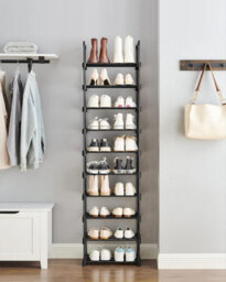 Songmics Footwear Rack, 10-Level Metal Storage Unit With Space-Saving Design, Black - thumbnail 3
