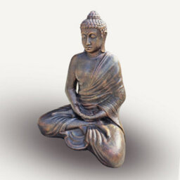 Serenityy Large Antique Gold Thai Buddha Statue 0.96M, 19Kg, Bronze-Effect Finish.