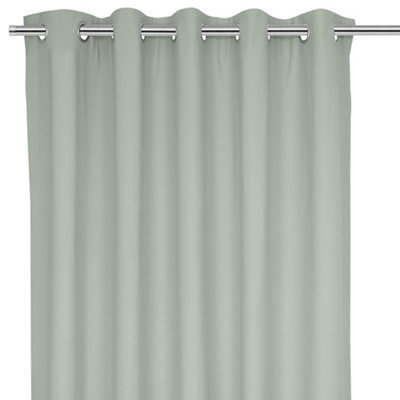 GoodHome Hiva Light Grey Solid Dyed Lined Eyelet Curtain (W)167Cm (L)228Cm, Pair - image 1