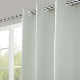 GoodHome Hiva Light Grey Solid Dyed Lined Eyelet Curtain (W)167Cm (L)228Cm, Pair - thumbnail 3