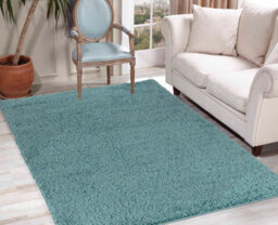 Desire Rugs Plain Living Room Shaggy Area Rugs Duckegg 160X230 Cm - thumbnail 5