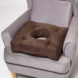 Homescapes Chocolate Faux Suede Coccyx Cushion - thumbnail 1