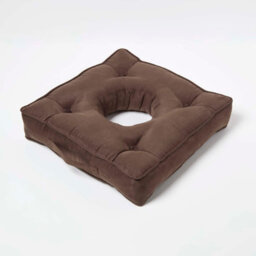 Homescapes Chocolate Faux Suede Coccyx Cushion - thumbnail 2