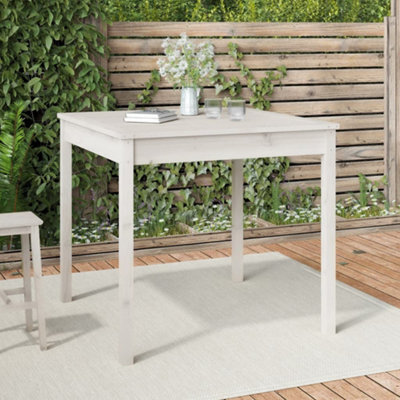 Berkfield Garden Table White 82.5X82.5X76 Cm Solid Wood Pine - image 1