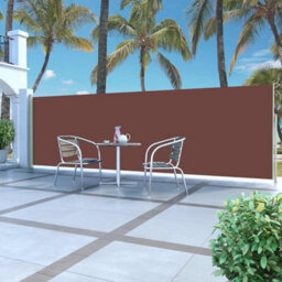 Walplus Retractable Side Awning Garden Sun Shade Canopy Gazebo For Back Door, Porch, Patio 160 X 500 Cm Brown