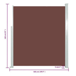 Walplus Retractable Side Awning Garden Sun Shade Canopy Gazebo For Back Door, Porch, Patio 160 X 500 Cm Brown - thumbnail 7