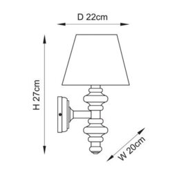 Luminosa Lighting Luminosa Carnaby Satin Marlin Blue Paint Wall Light With Marlin Blue Fabric Ripple Shade 20Cm B22 - thumbnail 8