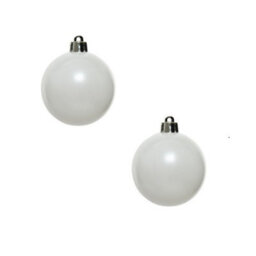 Decoris 2 X 12 Luxury Shatterproof Christmas Baubles Tree Decorations 60mm - Winter White - thumbnail 2