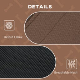 Pawhut 92Cm Elevated Dog Bed Cooling Raised Pet Cot Uv Protection Canopy Brown - thumbnail 5