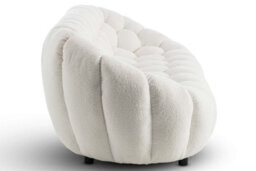 Teddy Boucle Fabric White 3 Seater Sofa - thumbnail 5