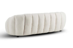 Teddy Boucle Fabric White 3 Seater Sofa - thumbnail 7