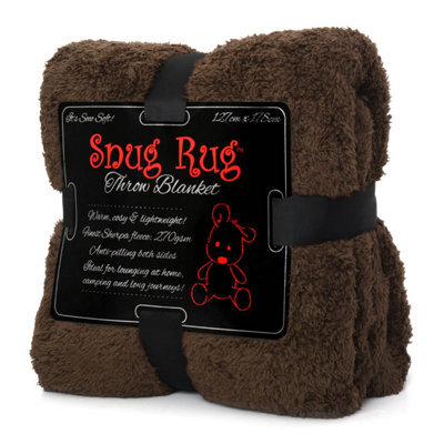 Snug Rug Blanket Luxury Sherpa Fleece Sofa Tv Throw Gift Blankets 127X178Cm - Chocolate - image 1
