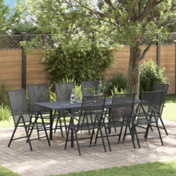 Berkfield Garden Dining Set 9 Pcs Steel