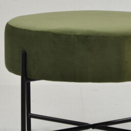 Lakeland Furniture Avon Olive Green Velvet Black Leg Foot Stool - thumbnail 6