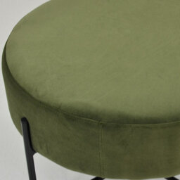 Lakeland Furniture Avon Olive Green Velvet Black Leg Foot Stool - thumbnail 5
