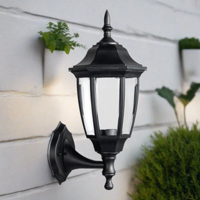 CGC Lighting Cgc Black Outdoor Wall Light Lantern Vintage Ip44 E27 Traditional Porch Security Polycarbonate - image 1