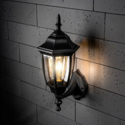 CGC Lighting Cgc Black Outdoor Wall Light Lantern Vintage Ip44 E27 Traditional Porch Security Polycarbonate - thumbnail 6