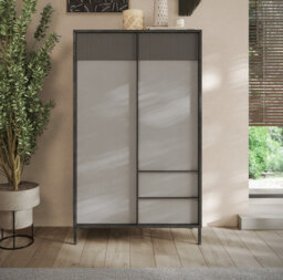 FurniComp LTD Furnicomp Venice 2 Door 2 Drawer Lead And Slate Grey Tall Sideboard/highboard - thumbnail 1