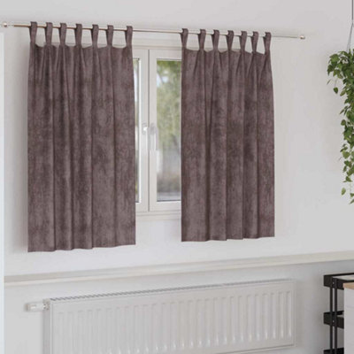 Berkfield Curtain With Curtains 2 Pcs Brown 140 X 140 Cm Velvet - image 1