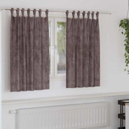 Berkfield Curtain With Curtains 2 Pcs Brown 140 X 140 Cm Velvet