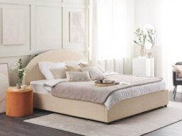 Beliani Ottoman Bed Boucle Vaucluse 180 X 200 Cm (Eu Super King) Beige - thumbnail 2