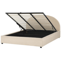 Beliani Ottoman Bed Boucle Vaucluse 180 X 200 Cm (Eu Super King) Beige - thumbnail 4