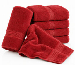 Nod Off Luxury Hand Towel 50X80Cm - 500Gsm 100% Egyptian Ring Spun Cotton - Super Soft Highly Absorbent - Red - Pack Of 4