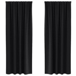 Walplus Curtains With Curtains 2 Pcs Black Polyester - thumbnail 2