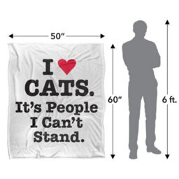 Ephemera I Heart Cats Silky Supersoft Blanket Black/white (60In X 50In) - thumbnail 4