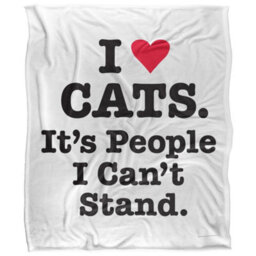 Ephemera I Heart Cats Silky Supersoft Blanket Black/white (60In X 50In) - thumbnail 1