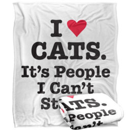 Ephemera I Heart Cats Silky Supersoft Blanket Black/white (60In X 50In) - thumbnail 2