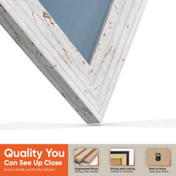 "30X17"" White Rustic Modern Vinyl Record Frame With Pompadour Mount For 12 Inch Lp Album Cover & Disc - Ak Frames" - thumbnail 3