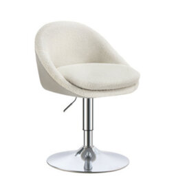 Vasagle Adjustable Dressing Chair, Office Chair, Swivel Stool With Backrest, Steel, For Counter