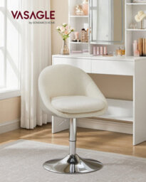 LEDREM Adjustable Dressing Chair, Office Chair, Swivel Stool With Backrest, Steel, For Counter - thumbnail 3