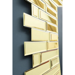 Orsina Small Square Wall Mirror With Tapered Glass & Reflective Tiled Frame, Decorative Accent, 60Cm Small Mirror - thumbnail 4