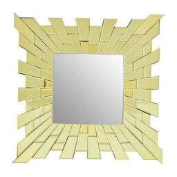 Orsina Small Square Wall Mirror With Tapered Glass & Reflective Tiled Frame, Decorative Accent, 60Cm Small Mirror - thumbnail 1