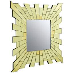 Orsina Small Square Wall Mirror With Tapered Glass & Reflective Tiled Frame, Decorative Accent, 60Cm Small Mirror - thumbnail 2