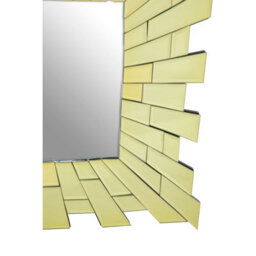 Orsina Small Square Wall Mirror With Tapered Glass & Reflective Tiled Frame, Decorative Accent, 60Cm Small Mirror - thumbnail 7