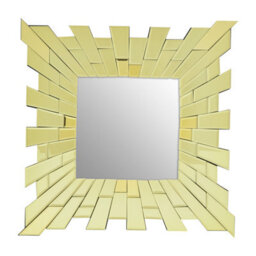 Orsina Small Square Wall Mirror With Tapered Glass & Reflective Tiled Frame, Decorative Accent, 60Cm Small Mirror - thumbnail 9