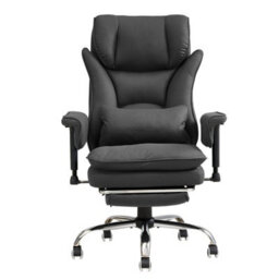 Living And Home Black Ergonomic High Back Massage Office Chair With Lumbar Support And Footrest - thumbnail 4