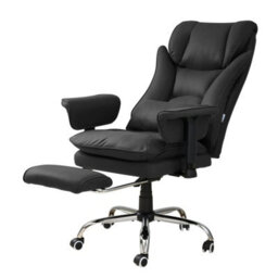Living And Home Black Ergonomic High Back Massage Office Chair With Lumbar Support And Footrest - thumbnail 2