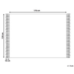 Beliani Blanket Yuvali Cotton 130 X 170 Cm White - thumbnail 3