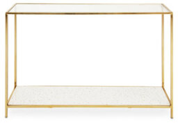 Premier Housewares Interiors By Premier Stylish Gold Frame Console Table, Modern Console Table In Terrazzo Effect, Contemporary Design Hallway Table - thumbnail 1