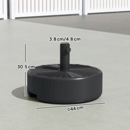 Outsunny Parasol Base 22Kg Sand Filled For 38/48mm Poles Black - thumbnail 3