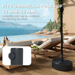 Outsunny Parasol Base 22Kg Sand Filled For 38/48mm Poles Black - thumbnail 5