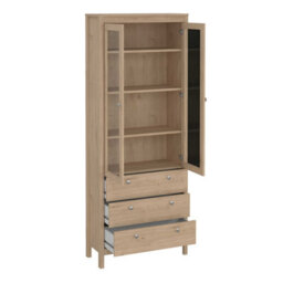 Wyld Haus Gossmere Hickory Oak Effect China Cabinet 2 Doors 3 Drawers - thumbnail 5